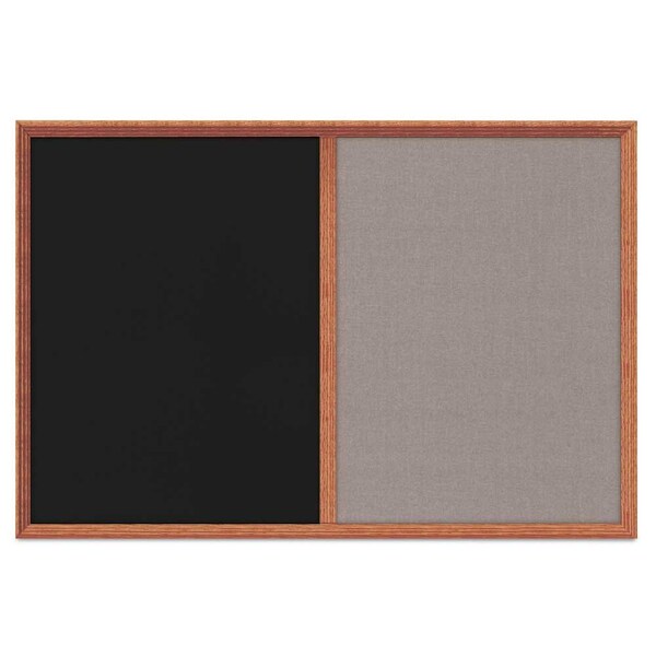 Enclosed Corkboard, 1 Door, 48"x36", 4" Fra, UV3423-BLACK-FORBO